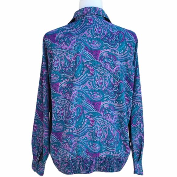 Alfred Dunner Multicolored Paisley Collared Blouse - Picture 9 of 10